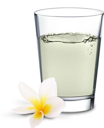 Glas mit Kokoswasser